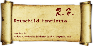 Rotschild Henrietta névjegykártya