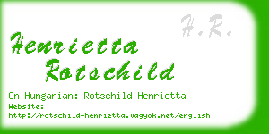 henrietta rotschild business card